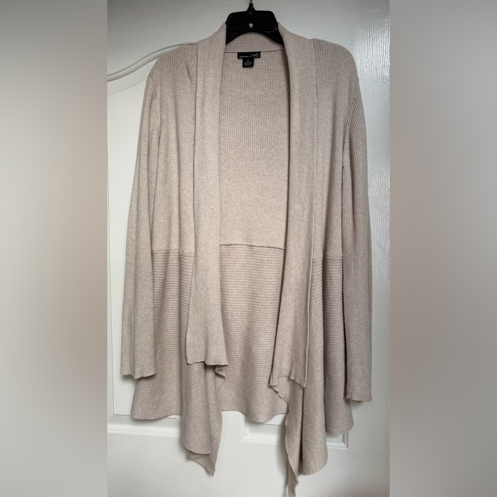 Women’s Ribbed Knit Cardigan Long Sleeve Cotton Sweater  Beige XL